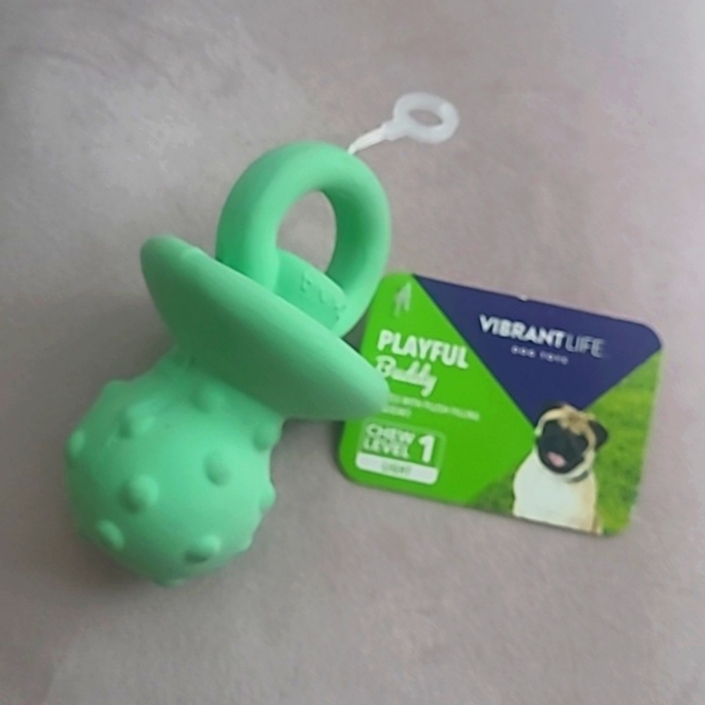 Vibrant Life Playful Buddy Squeaky Pacifier Toy, Petgoods, Dog Toy